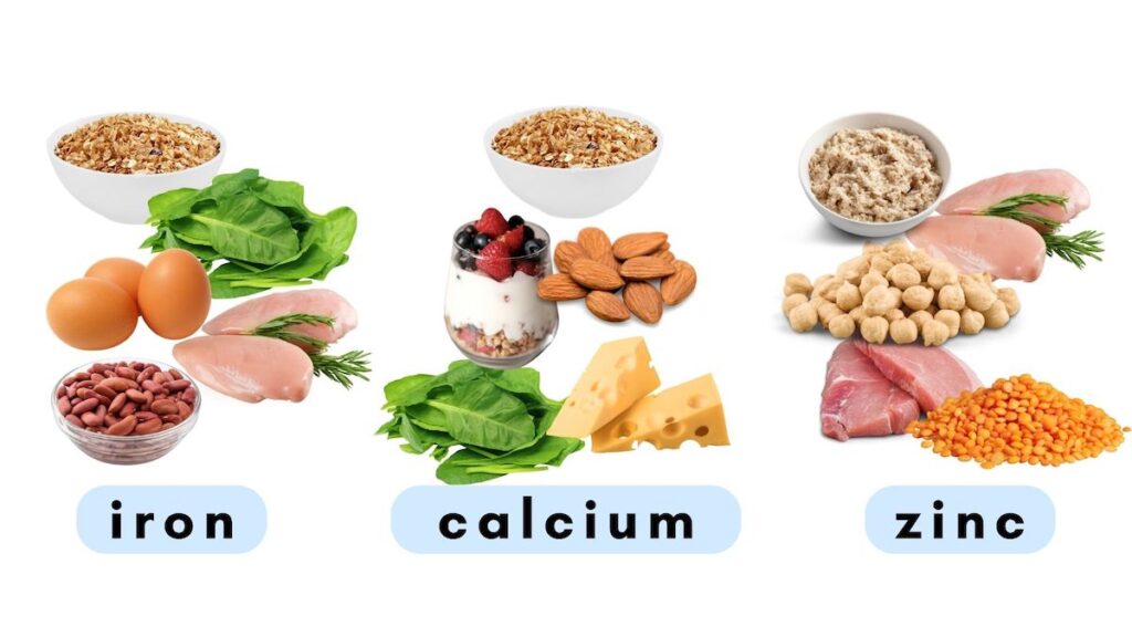 food sources of iron, calcium, and zinc for babies