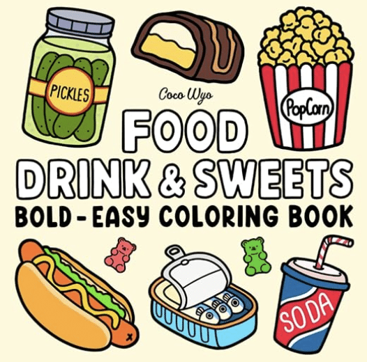 food drink and sweets coloring book - books for picky eaters