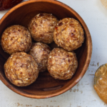 No bake chocolate chip energy bites in a bowl