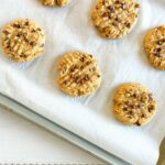 brown butter peanut butter cookies on a baking tray