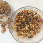 granola in a bowl and mason jar