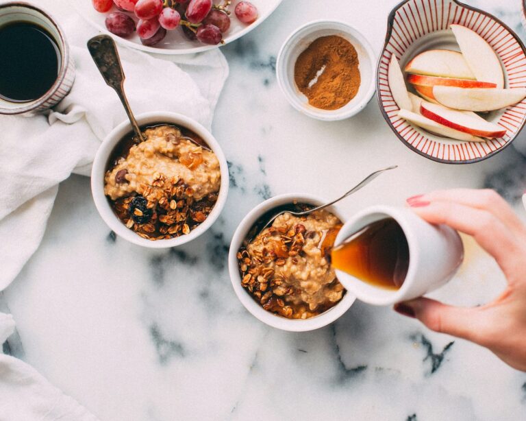 bowls of oatmeal on the table