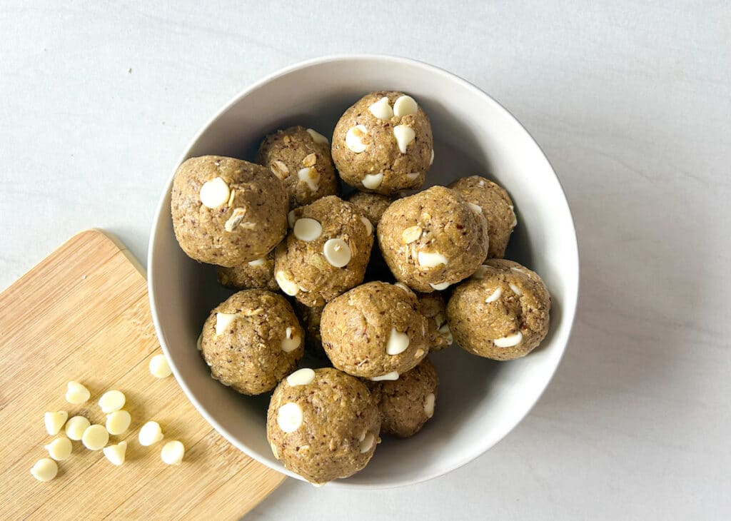 protein balls in a bowl