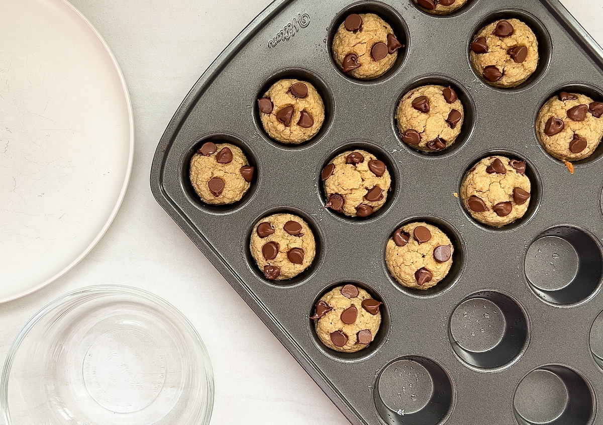 banana muffins in a tray